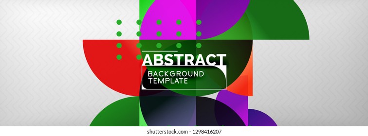 Circles and semicircles abstract background, circle design business template. Vector illustration