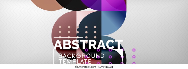 Circles and semicircles abstract background, circle design business template. Vector illustration