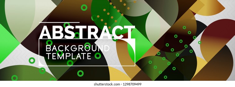 Circles and semicircles abstract background, circle design business template. Vector illustration
