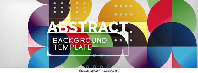 Circles and semicircles abstract background, circle design business template. Vector illustration