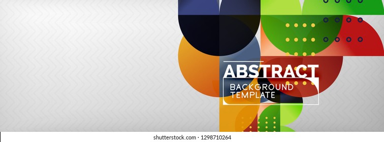 Circles and semicircles abstract background, circle design business template. Vector illustration