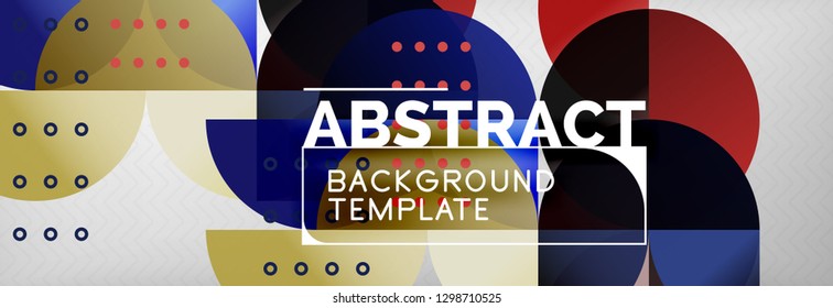Circles and semicircles abstract background, circle design business template. Vector illustration