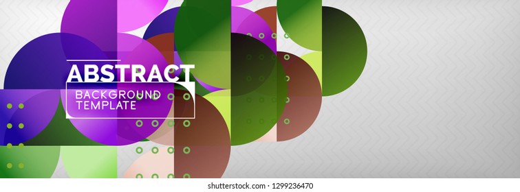 Circles and semicircles abstract background, circle design business template. Vector illustration