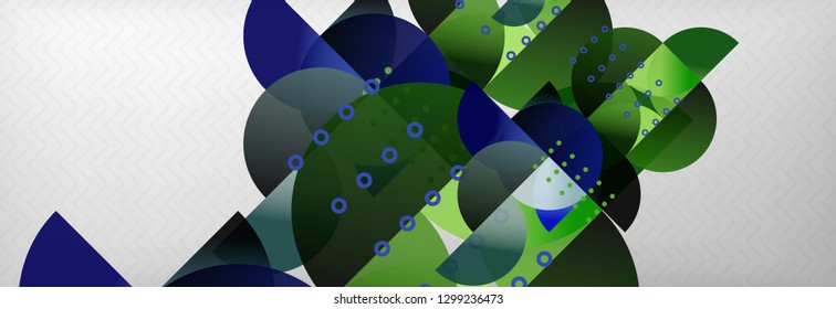 Circles and semicircles abstract background, circle design business template. Vector illustration