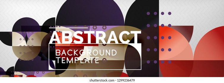 Circles and semicircles abstract background, circle design business template. Vector illustration