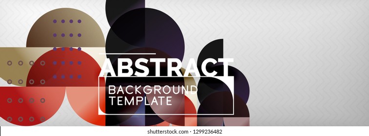 Circles and semicircles abstract background, circle design business template. Vector illustration