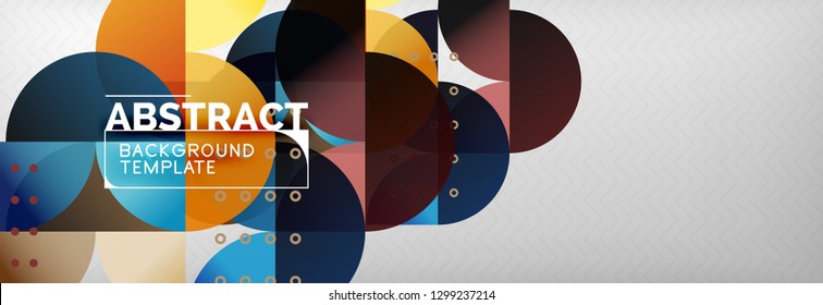 Círculos y semicírculos de fondo abstracto, plantilla de negocio de diseño de círculo. Ilustración del vector