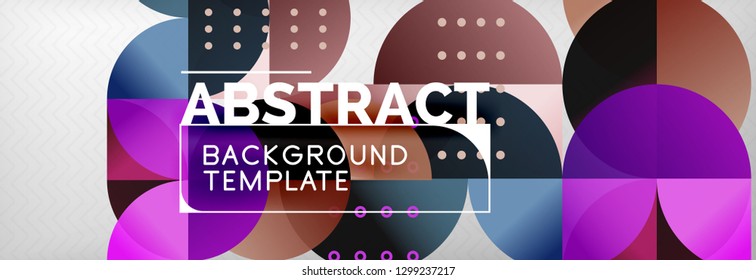 Circles and semicircles abstract background, circle design business template. Vector illustration