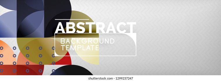 Circles and semicircles abstract background, circle design business template. Vector illustration
