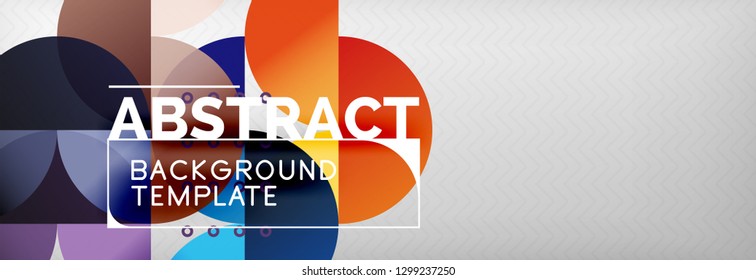 Circles and semicircles abstract background, circle design business template. Vector illustration