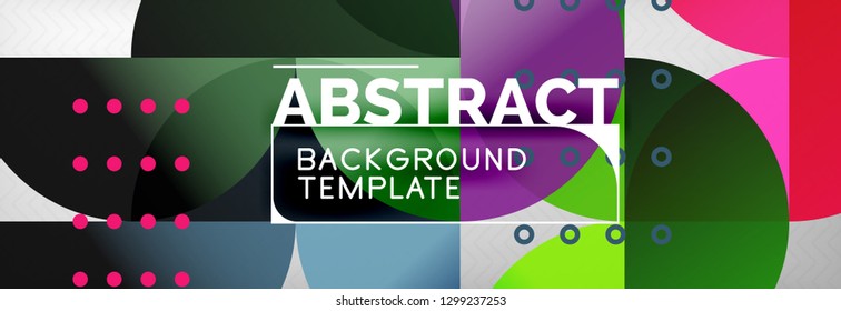 Circles and semicircles abstract background, circle design business template. Vector illustration