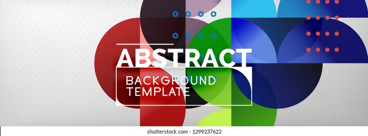 Círculos y semicírculos de fondo abstracto, plantilla de negocio de diseño de círculo. Ilustración del vector