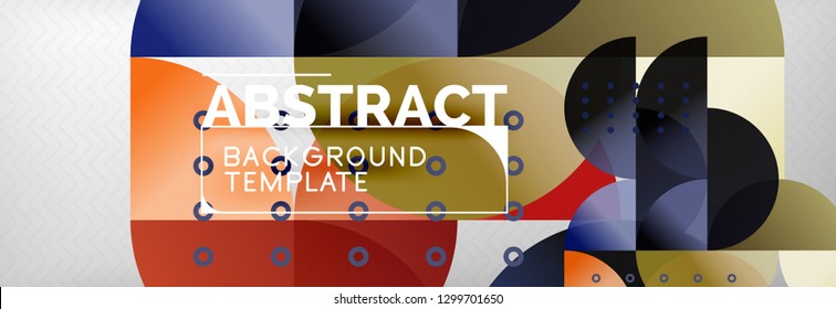 Circles and semicircles abstract background, circle design business template. Vector illustration