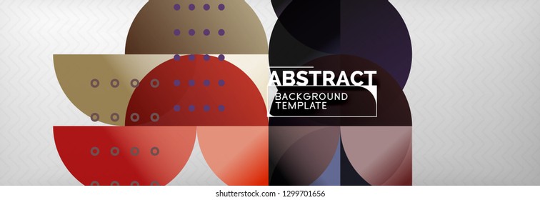 Circles and semicircles abstract background, circle design business template. Vector illustration