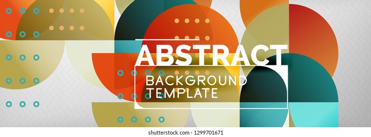 Circles and semicircles abstract background, circle design business template. Vector illustration