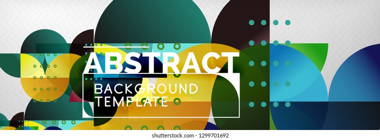 Circles and semicircles abstract background, circle design business template. Vector illustration