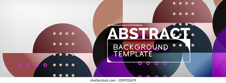 Circles and semicircles abstract background, circle design business template. Vector illustration