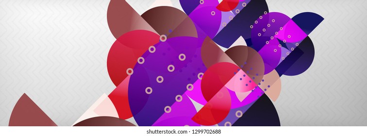Circles and semicircles abstract background, circle design business template. Vector illustration