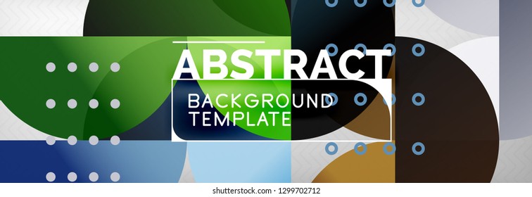 Circles and semicircles abstract background, circle design business template. Vector illustration