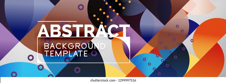 Circles and semicircles abstract background, circle design business template. Vector illustration