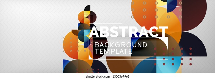 Circles and semicircles abstract background, circle design business template. Vector illustration