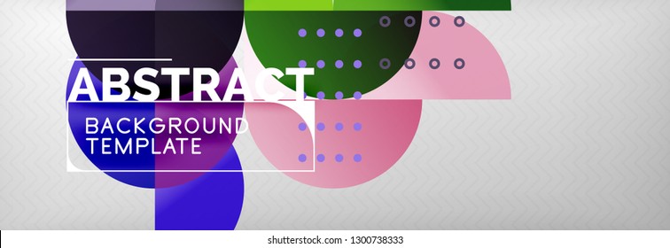 Circles and semicircles abstract background, circle design business template. Vector illustration