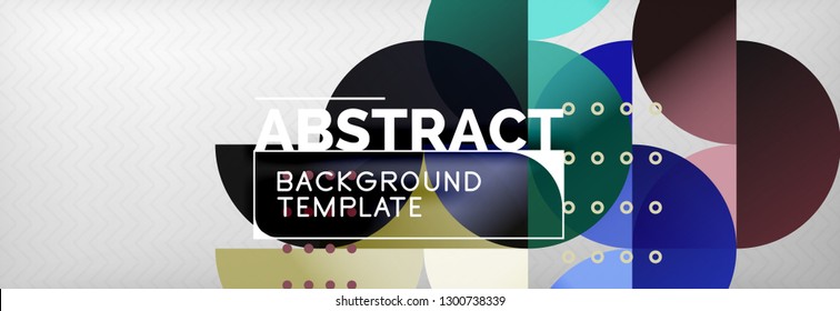 Circles and semicircles abstract background, circle design business template. Vector illustration