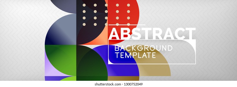 Círculos e semicírculos plano de fundo abstrato, modelo de negócios de design de círculo. Ilustração vetorial