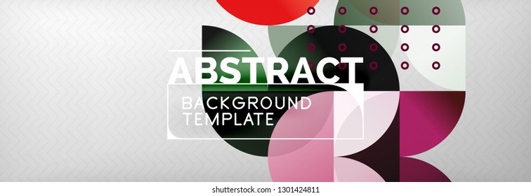 Circles and semicircles abstract background, circle design business template. Vector illustration