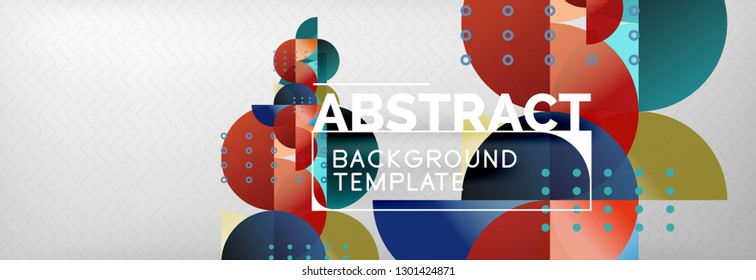 Circles and semicircles abstract background, circle design business template. Vector illustration