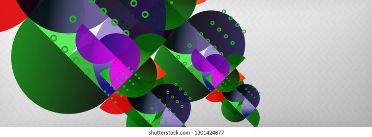 Circles and semicircles abstract background, circle design business template. Vector illustration