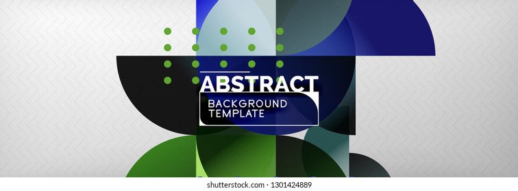 Circles and semicircles abstract background, circle design business template. Vector illustration