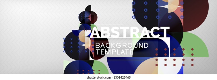Círculos y semicírculos de fondo abstracto, plantilla de negocio de diseño de círculo. Ilustración del vector