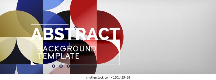 Circles and semicircles abstract background, circle design business template. Vector illustration