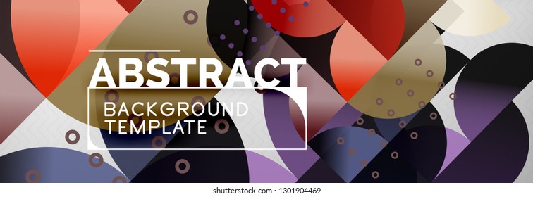 Círculos y semicírculos de fondo abstracto, plantilla de negocio de diseño de círculo. Ilustración del vector