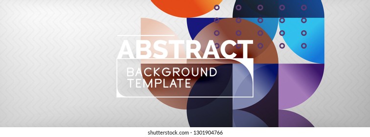 Circles and semicircles abstract background, circle design business template. Vector illustration