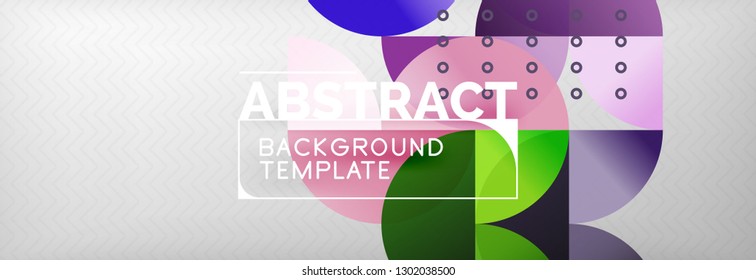 Circles and semicircles abstract background, circle design business template. Vector illustration