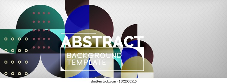 Circles and semicircles abstract background, circle design business template. Vector illustration