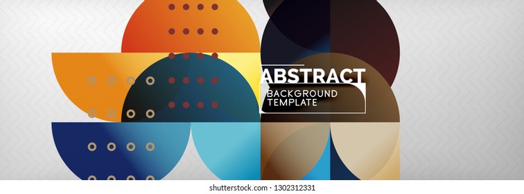 Circles and semicircles abstract background, circle design business template. Vector illustration