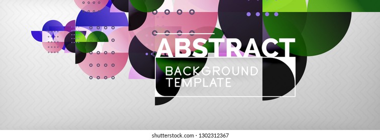 Circles and semicircles abstract background, circle design business template. Vector illustration