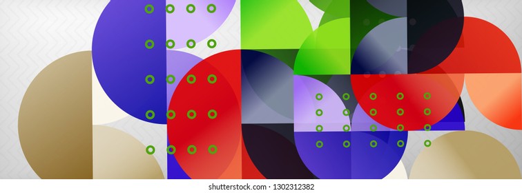 Circles and semicircles abstract background, circle design business template. Vector illustration