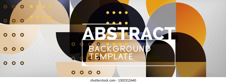 Circles and semicircles abstract background, circle design business template. Vector illustration