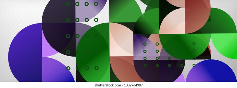 Circles and semicircles abstract background, circle design business template. Vector illustration