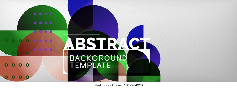 Circles and semicircles abstract background, circle design business template. Vector illustration