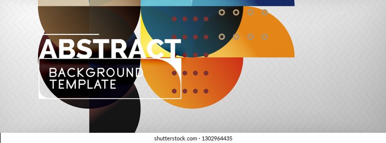 Círculos y semicírculos de fondo abstracto, plantilla de negocio de diseño de círculo. Ilustración del vector