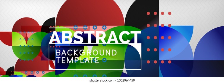 Círculos e semicírculos plano de fundo abstrato, modelo de negócios de design de círculo. Ilustração vetorial