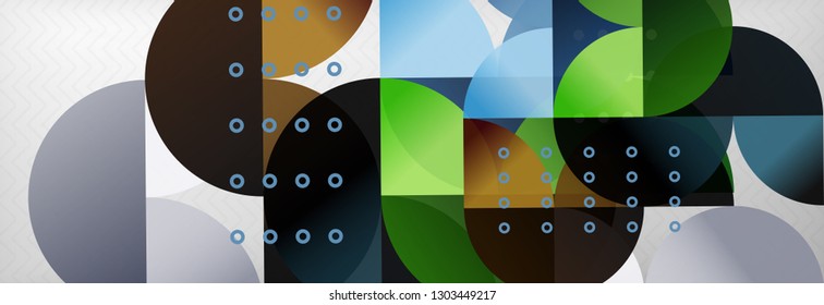 Círculos y semicírculos de fondo abstracto, plantilla de negocio de diseño de círculo. Ilustración del vector