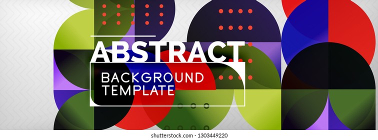 Circles and semicircles abstract background, circle design business template. Vector illustration