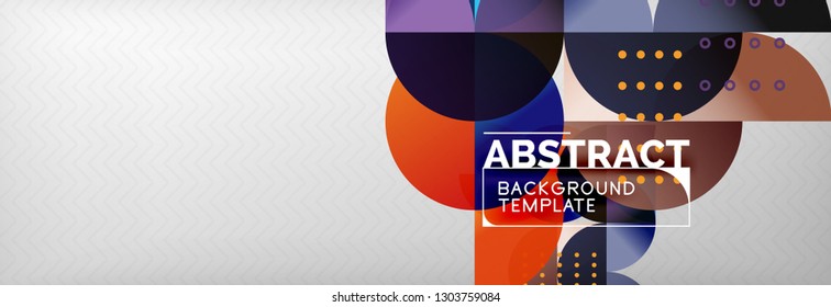Circles and semicircles abstract background, circle design business template. Vector illustration