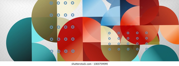 Circles and semicircles abstract background, circle design business template. Vector illustration